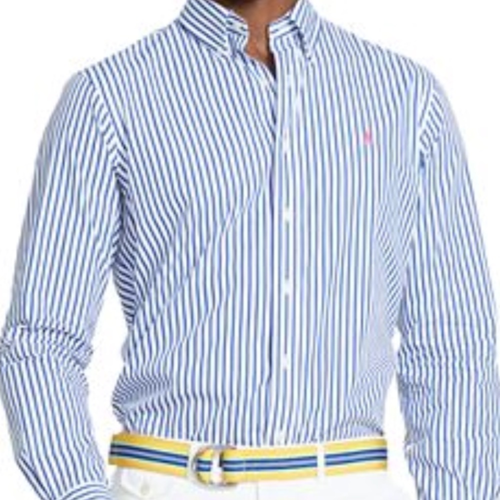 Polo mens long sleeve button down shirt